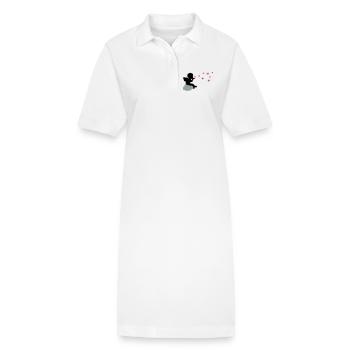 Stilisierter Liebesengel mit Herzen - Stanley/Stella Frauen Bio-Polokleid PAIGER - Weiß - Vorne