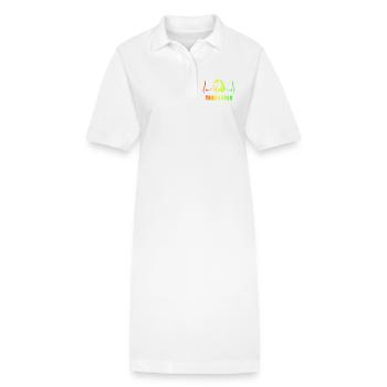 Trakehner Pferde Herzfrequenz Design - Stanley/Stella Frauen Bio-Polokleid PAIGER - Weiß - Vorne