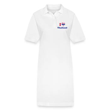 I love Thailand - Ich liebe Thailand - Stanley/Stella Frauen Bio-Polokleid PAIGER - Weiß - Vorne