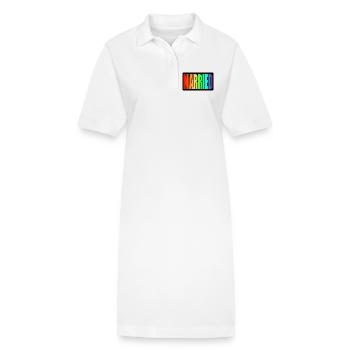 RAINBOW - VERHEIRATET LGBTQ - WEDDING PRIDE - Stanley/Stella Frauen Bio-Polokleid PAIGER - Weiß - Vorne
