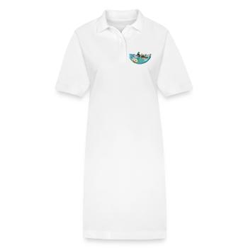 Enten Pärchen im Ententeich mit Seerosen - Stanley/Stella Frauen Bio-Polokleid PAIGER - Weiß - Vorne