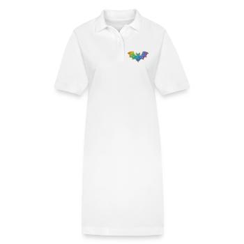 Regenbogen Fledermaus Glitter - Stanley/Stella Frauen Bio-Polokleid PAIGER - Weiß - Vorne