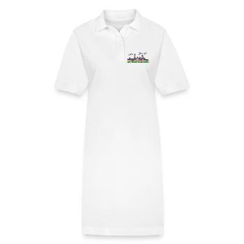 Château de Braunfels en Hesse, dessin - Robe polo bio PAIGER Stanley/Stella Femme - blanc - Devant