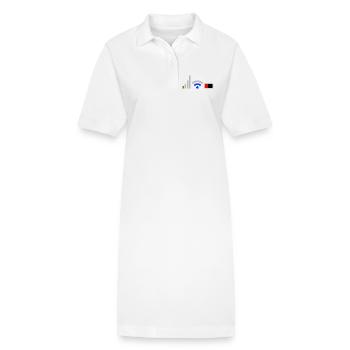 Tech-Signal- und Batterie-WLAN-Netzwerk-Icons - Stanley/Stella Frauen Bio-Polokleid PAIGER - Weiß - Vorne