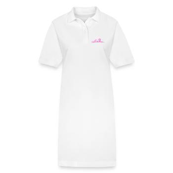 Magenta Graffiti Signature on Black - Stanley/Stella PAIGER Organic Women’s Polo Dress - white - Front