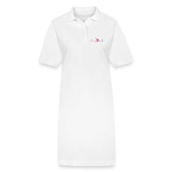 Boulderer heartbeat Bouldering Bouldering - Stanley/Stella PAIGER Organic Women’s Polo Dress - white - Front