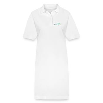 Chargeuse sur pneus battement de coeur Bulldozer - Robe polo bio PAIGER Stanley/Stella Femme - blanc - Devant