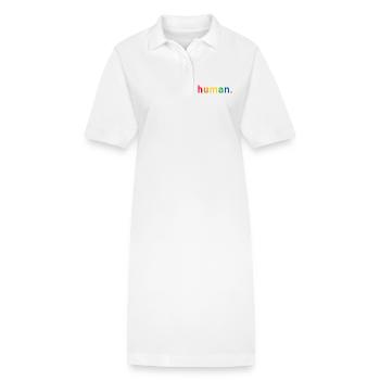 Human Regenbogen Menschenrechte LGBTQ  - Stanley/Stella Frauen Bio-Polokleid PAIGER - Weiß - Vorne