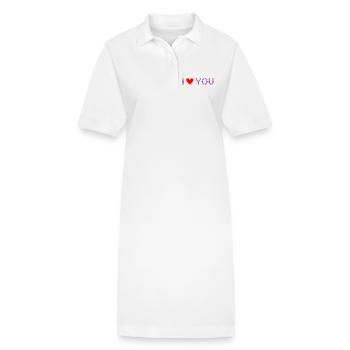 I love you - Herzmuster - Stanley/Stella Frauen Bio-Polokleid PAIGER - Weiß - Vorne