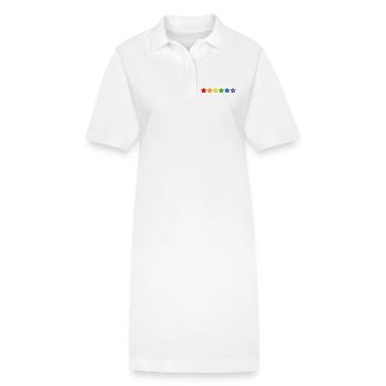 Regenbogen Sternchen LGBT lgbtqi queer - Stanley/Stella Frauen Bio-Polokleid PAIGER - Weiß - Vorne