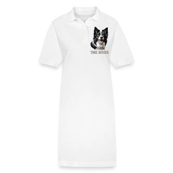 Border collie chien de race - Robe polo bio PAIGER Stanley/Stella Femme - blanc - Devant
