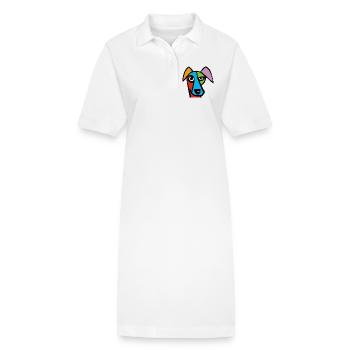 Lustiger Hund - Stanley/Stella Frauen Bio-Polokleid PAIGER - Weiß - Vorne