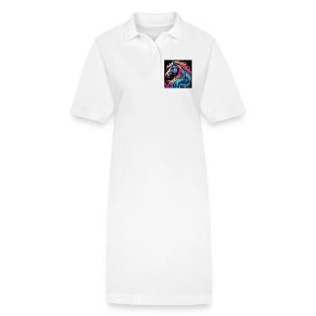 Horse - Stanley/Stella PAIGER Organic Women’s Polo Dress - white - Front
