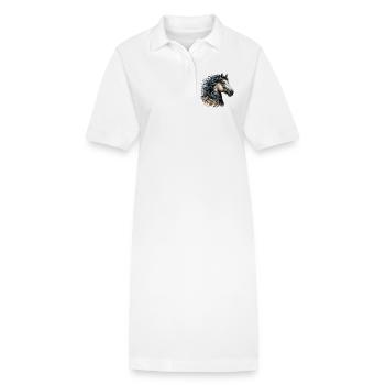 Horse - Stanley/Stella PAIGER Organic Women’s Polo Dress - white - Front