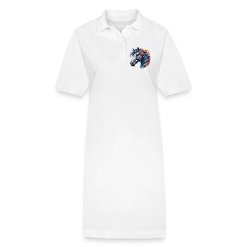 Pferd - Stanley/Stella Frauen Bio-Polokleid PAIGER - Weiß - Vorne