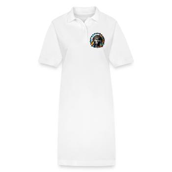 Amérindien Américain - Robe polo bio PAIGER Stanley/Stella Femme - blanc - Devant