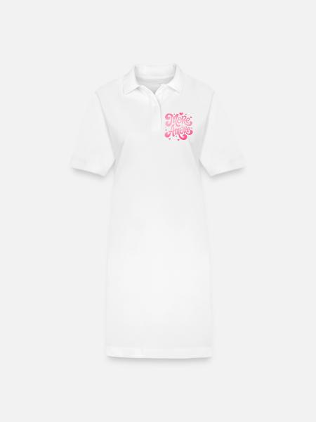 More Amore Herzen - Stanley/Stella Frauen Bio-Polokleid PAIGER - Weiß