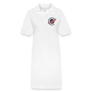 Colorful Planet with Rings Outer Space Motif - Stanley/Stella PAIGER Organic Women’s Polo Dress - white - Front