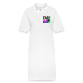 Gecko - Stanley/Stella Frauen Bio-Polokleid PAIGER - Weiß - Vorne
