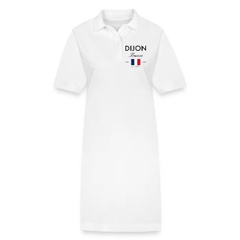 Dijon France Coordinates Souvenir de voyage - Robe polo bio PAIGER Stanley/Stella Femme - blanc - Devant