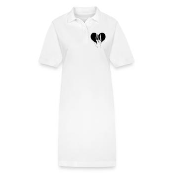 Amour déchiré au cœur brisé - Robe polo bio PAIGER Stanley/Stella Femme - blanc - Devant