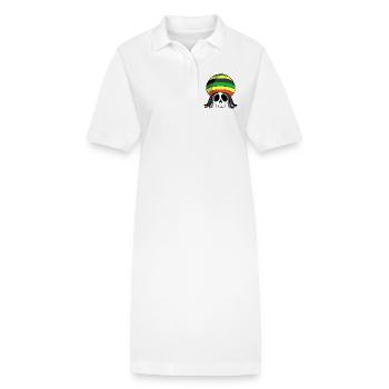 Tête de mort musique reggae - Robe polo bio PAIGER Stanley/Stella Femme - blanc - Devant