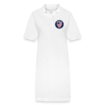 Arlington Texas Emblem with Flag - Stanley/Stella PAIGER Organic Women’s Polo Dress - white - Front