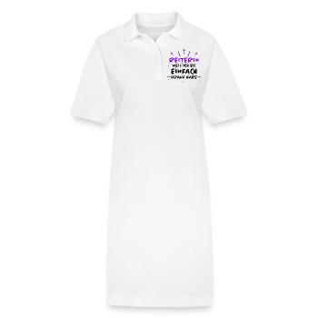Reiterin Spruch Pferde Reiten Reiterin Geschenk - Stanley/Stella Frauen Bio-Polokleid PAIGER - Weiß - Vorne