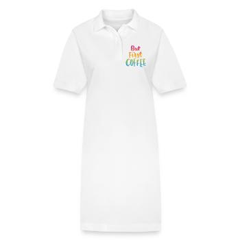 Aber erster Kaffee - Stanley/Stella Frauen Bio-Polokleid PAIGER - Weiß - Vorne