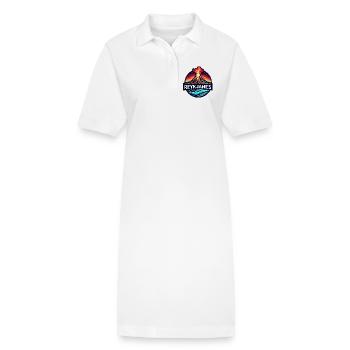 Éruption du volcan Reykjanes en Islande. Volcan - Robe polo bio PAIGER Stanley/Stella Femme - blanc - Devant