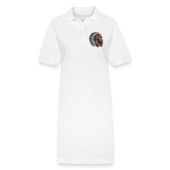 Amerikanisch Indianer Amerikanische Rote Haut - Stanley/Stella Frauen Bio-Polokleid PAIGER - Weiß - Vorne
