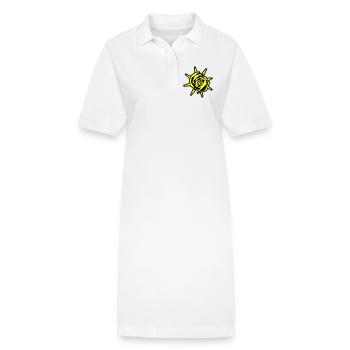 Jaune néon spirale solaire - Robe polo bio PAIGER Stanley/Stella Femme - blanc - Devant