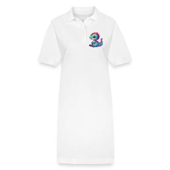 Dinosaure - Robe polo bio PAIGER Stanley/Stella Femme - blanc - Devant
