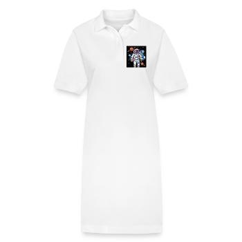 Astronaute de l’espace avec cosmos planétaire - Robe polo bio PAIGER Stanley/Stella Femme - blanc - Devant