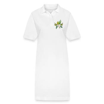 feuilles - Robe polo bio PAIGER Stanley/Stella Femme - blanc - Devant