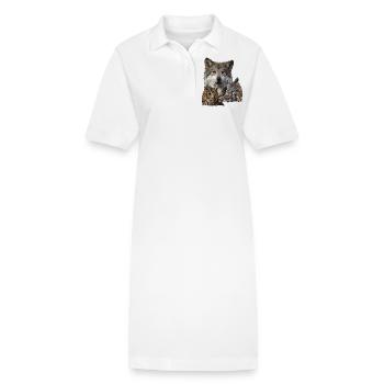 Loup et hiboux - Robe polo bio PAIGER Stanley/Stella Femme - blanc - Devant