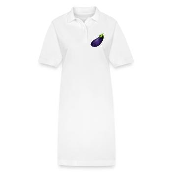 große Violett leuchtende Aubergine - Stanley/Stella Frauen Bio-Polokleid PAIGER - Weiß - Vorne