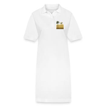 Palmier dans le désert | Structure de la toile - Robe polo bio PAIGER Stanley/Stella Femme - blanc - Devant