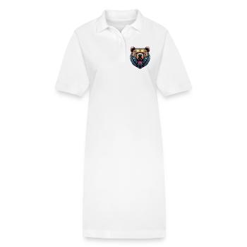 Ours féroce en colère - Robe polo bio PAIGER Stanley/Stella Femme - blanc - Devant