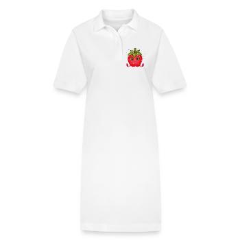 Jolie figurine de fraise avec des yeux écarquillés - Robe polo bio PAIGER Stanley/Stella Femme - blanc - Devant