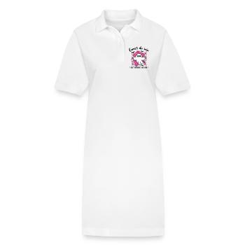 Hallowe Breast Cancer Awareness Tape - Stanley/Stella PAIGER Organic Women’s Polo Dress - white - Front