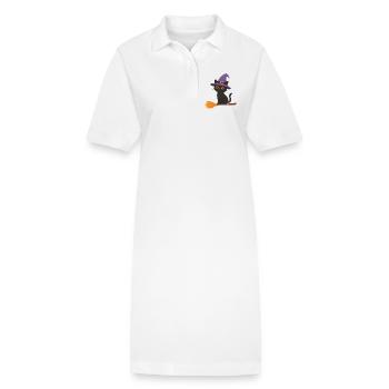 Sorcière sur un balai - Robe polo bio PAIGER Stanley/Stella Femme - blanc - Devant