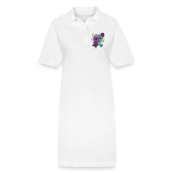 Neon DJ Emoticon Tanzparty - Stanley/Stella Frauen Bio-Polokleid PAIGER - Weiß - Vorne