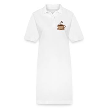 Kaffee Kaffeetasse Tasse Geschenk - Stanley/Stella Frauen Bio-Polokleid PAIGER - Weiß - Vorne