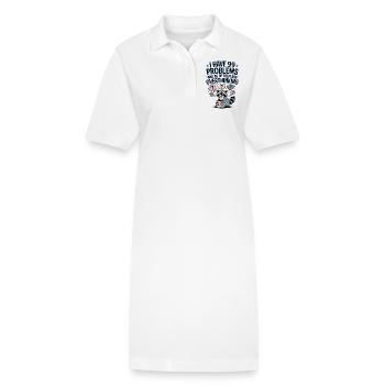 Funny Raccoon I Have 99 Problems - Stanley/Stella PAIGER Organic Women’s Polo Dress - white - Front