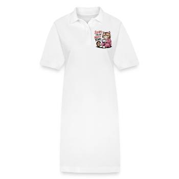 Funny Cat Sorry Im A Bit Moody Today - Stanley/Stella PAIGER Organic Women’s Polo Dress - white - Front