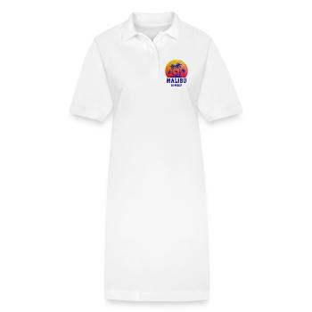 Malibu Sunset / Californie / Cadeau / Rétro - Robe polo bio PAIGER Stanley/Stella Femme - blanc - Devant