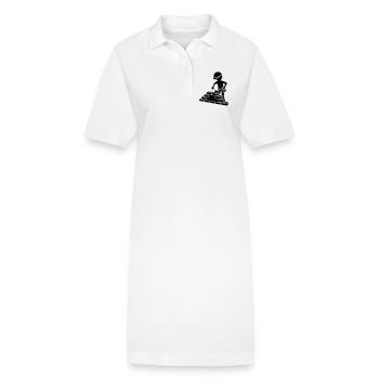 Ouvriers du bâtiment avec maçonnique, mortier et mur - Robe polo bio PAIGER Stanley/Stella Femme - blanc - Devant