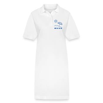 SYLT Sonne und Sonnenschirm Illustration - Stanley/Stella Frauen Bio-Polokleid PAIGER - Weiß - Vorne