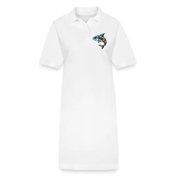 Requin arlequin - Robe polo bio PAIGER Stanley/Stella Femme - blanc - Devant
